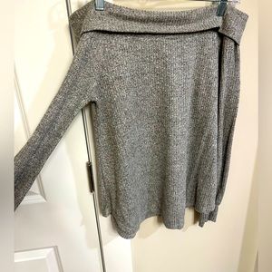 Off the shoulder gray sweater top